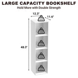 Nestwise 4 Tier Bookshelf, Freestanding Corner Storage Shelve Book Case for Narrow Space, 4 Cube Storage Organizer Small Bookcase for Home Office Living Room (White, 4 Cube) Nestwise