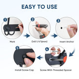 TICONN Wall Mounted Coat Rack, Five Heavy Duty Tri Hooks All Metal Construction for Jacket Coat Hat in Mudroom Entryway (Matte Black, 2-Pack) TICONN