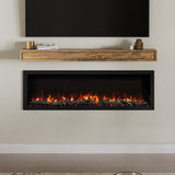 Modern Ember Highmark 60 Inch Smart Linear Electric Fireplace - Premium Flame with 10 Colors, Sleek Hidden Vent Design, Install Recessed in-Wall or Wall-Mount, WiFi and Voice-Enabled Modern Ember