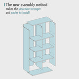 OSCHF 8-Cube Storage Shelf Bookcase - Wooden 4-Tier Floor Standing Open Bookshelf, Modern TV Stand up to 55 Inchs for Home and Office, Black OSCHF