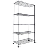Whitmor Heavy Duty 5-Shelf Shelving Unit, Storage Shelves 1000Lb Capacity for Garage Kitchen Bathroom Bedroom, 30" D x 14" W x 59" H, 5 Tier, Black Whitmor