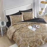 Juicy Couture Full/Queen Leopard Satin Comforter Set - Cheetah Print 3-Piece Machine Washable Reversible Animal Print Bedding Comforter and Sham Set Juicy Couture