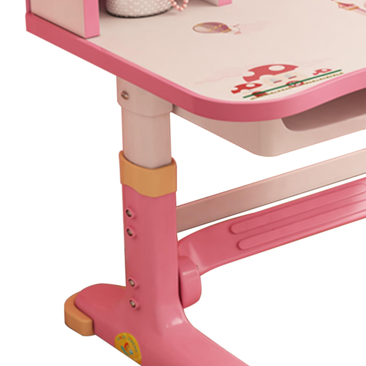ZTGD Kids Adjustable Study Desk & Chair Set w/Storage,Drawers,Bookshelf,Child Toddler Writing Homework Table,Little Girl Work Computer Desk,Princess Preschool Desk,Escritorio Mesas para Niña (Pink A) ZTGD