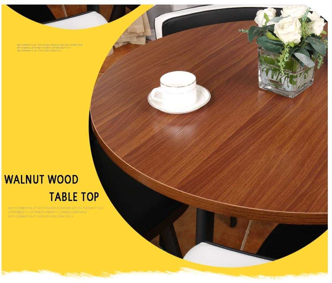 Office Table and Chair Set Conference Coffee Table 90cm Leisure Table and Chair Set Modern Home Living Room Balcony Wood Round Table Creative Lounge Cafe Break Room Office Business (Color : Grey) ( WoodArtSupply