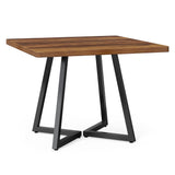 LITTLE TREE 31.5 Inches Small Dining Table for 4, Square Dinner Table for Small Space, Dining Room Tables, Rustic Brown Wooden Kitchen Table with Metal Legs, Modern Leisure Cafe Table for Apartment LITTLE TREE