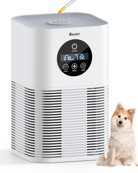 Air Purifiers for Home Large Room up to 600 Ft², VEWIOR H13 True Hepa Air Purifiers for Pets Hair, Dander, Smoke, Pollen, 3 Fan Speeds, 6 Timer Air Cleaner VEWIOR