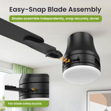 OSTIVE Ceiling Fans with Lights and Remote: 52 Inch Modern Black Ceiling Fan, Low Profile Flush Mount, Quiet Reversible DC Motor & 3CCT Dimmable LED for Bedroom Living Room Kitchen Indoor Outdoor OSTIVE