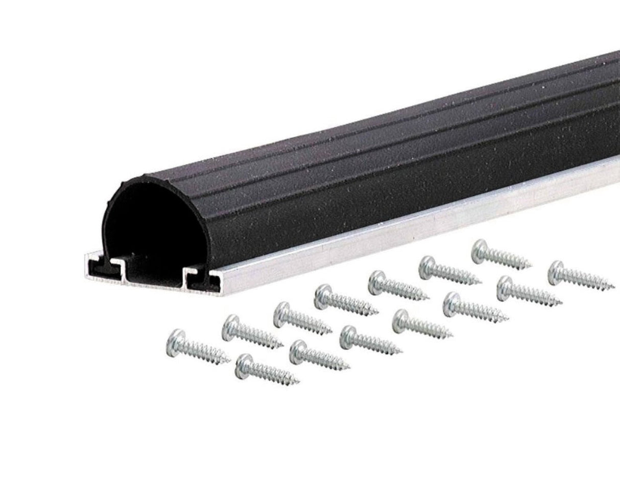 M-D Building Products 87643 9-Feet UniversalAluminum and Rubber Garage Door Bottom, Black M-D Building Products