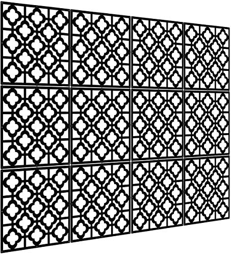 KERNORV Hanging Room Divider Decorative Screen Panels Made of PVC Room Divider Panels Screen for Dining Room Bed Room Office Restaurant(Black, 12 PCS) KERNORV
