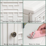 Mrosaa Indoor Outdoor Storage Cabinet Waterproof with Shelf, Off White Plastic Outdoor Cabinets for Patio/Garden/Backyard, Size 34.3''L*15''W*36.2''H Mrosaa