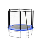 AOTOB 8 FT Trampoline Safety Enclosure Net Combo Bounce Jump for Kids Outdoor with Spring Pad Jump Mat & Ladder AOTOB