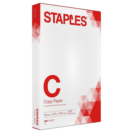 Staples 512211 11-Inch X 17-Inch Copy Paper 20 Lbs 92 Brightness 500/Ream (190450) STAPLES