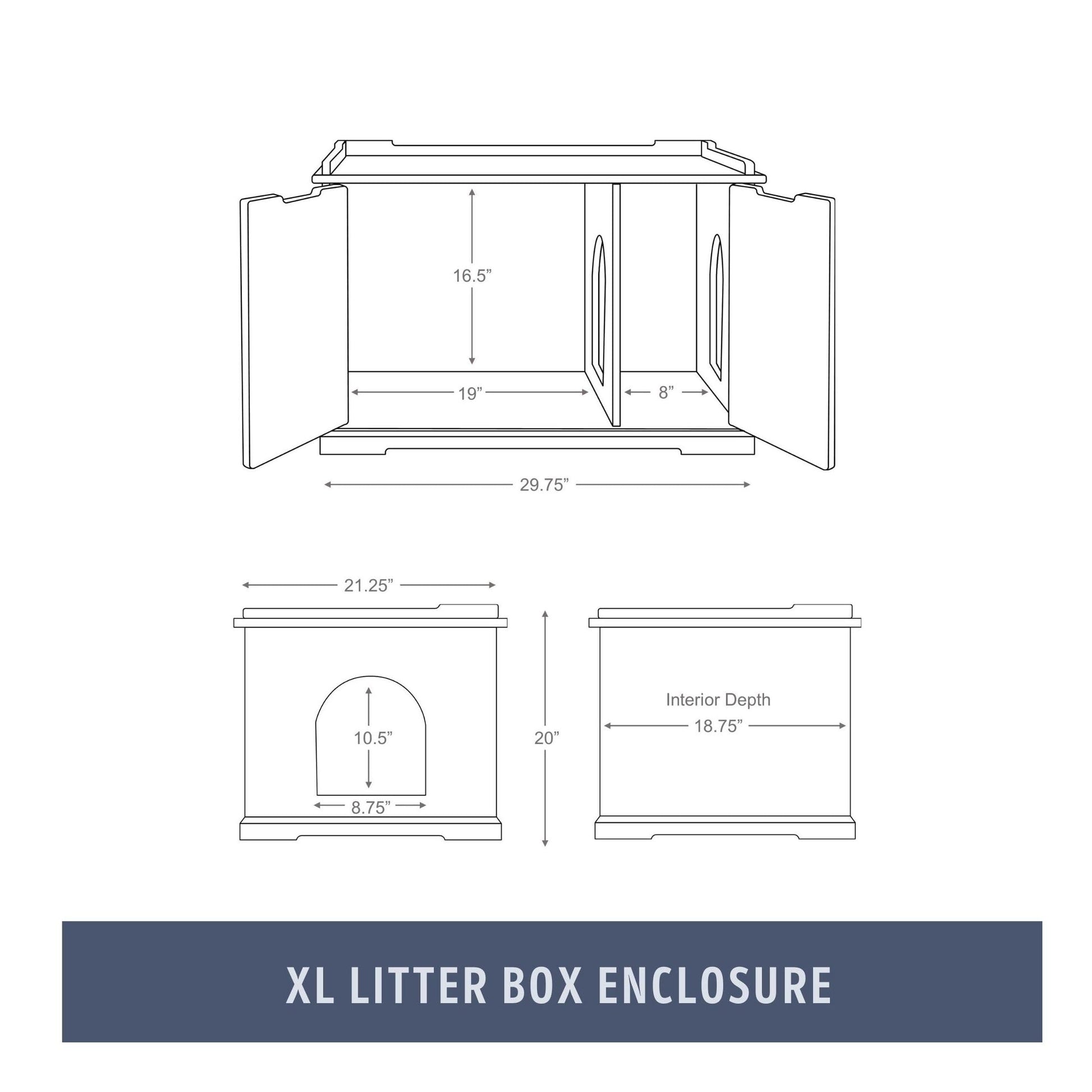 TRIXIE XL Furniture Litter Box Enclosure (Espresso Brown), Hidden Litter Box for Cats with Openings on Either Ends & Large Ventilations Slots, Double Doors for Easy Cleaning, Removable Divide - WoodArtSupply