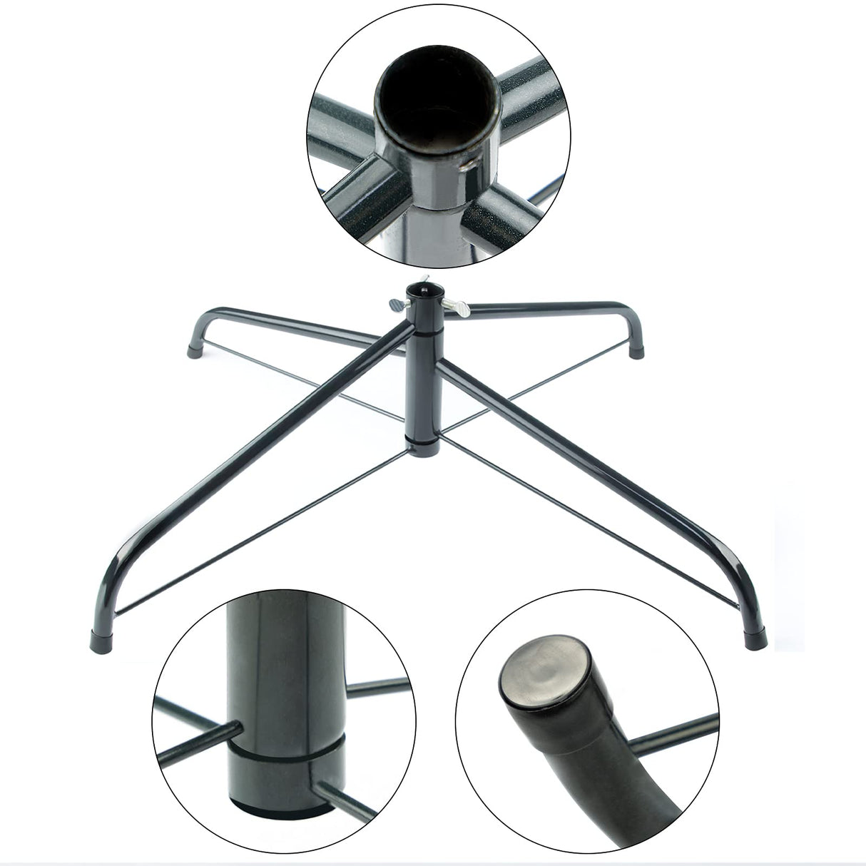 MNKXL 28 Inch Christmas Tree Stand for 4 to 10ft Christmas Trees,fits 1.3 inch Pole,Folding Christmas Tree Stand MNKXL