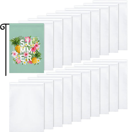 Tatuo Blank Sublimation Garden Flags DIY Lawn Garden Flags Polyester White Banners Yard Decorative Flags for Indoor Outdoor Courtyard Decorations, 11.8 X 17.7 Inches Tatuo