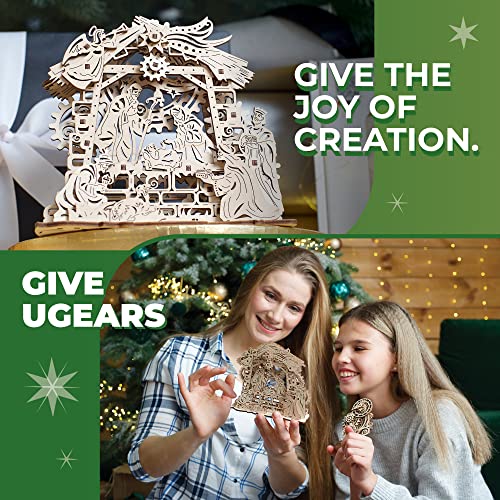 UGEARS Nativity Scene - Mechanical Puzzle 3D - Self Assembly Woodcraft Construction Kits - Wooden Nativity Set - Christmas Puzzles for Kids - Christmas DIY Decorations - Crafts on Idea UGEARS