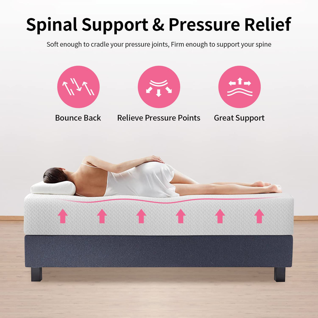 12 Inch Green Tea Memory Foam Mattress,Bed-in-a-Box Medium Firm Mattress CertiPUR-US Certified Breathable Bed Mattress for Cooler Sleep Supportive & Pressure Relief,Twin PayLessHere