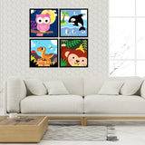 4 Pack DIY Paint by Numbers for Kids Ages 4-8-Paint by Number for Kids Beginners Easy Acrylic Paint Numbers Canvas Art Ages 8-12, Oil Painting Paint by Number Kits for Wall Decor 8x8in(without Framed) KYOQFVN