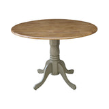 International Concepts Inch Dual 42 Drop Leaf Dining Table, Distressed Hickory/Stone IC International Concepts