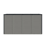 Duramax SideMate 4x10 FT PVC Resin Outdoor Garden Lean-to Storage Shed with Foundation Kit – All-Weather Vinyl Storage, Heavy-Duty Construction, Maintenance-Free, Adobe with Gray Trim DURAMAX
