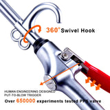 High Volume Powerful Industrial Air Blow Gun, 17-26 Inch Extensible Stainless Steel Air Flow Nozzle, Pneumatic Air Compressor Accessories Tool, Extended Dust Air Blower Gun with 360 Degree Swivel Hook JASTIND
