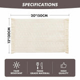 ZeeMart Macrame Style Boho Placemats Set of 4, Ivory Decorative Natural Farmhouse Cotton Woven Place Mats Home Decor for Kitchen Dining Table ZeeMart