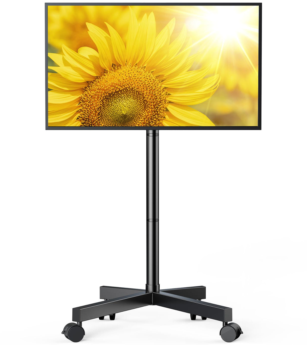 Perlegear Rolling TV Stand for 23-60 Inch LCD LED OLED 4K Smart TVs Holds up to 88lbs, Mobile TV Stand with Height Adjustable, Tilting TV Cart with Locking Wheels Max VESA 400x400mm, PGTVMC16 Perlegear