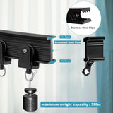 KOLAKO Ceiling Curtain Track, Flexible Bendable Curtain Rails Ceiling Wall Mount 12Ft Curved Sliding Curtain Track System, Room Divider, Black Ceiling Track Set for Shower Rv KOLAKO