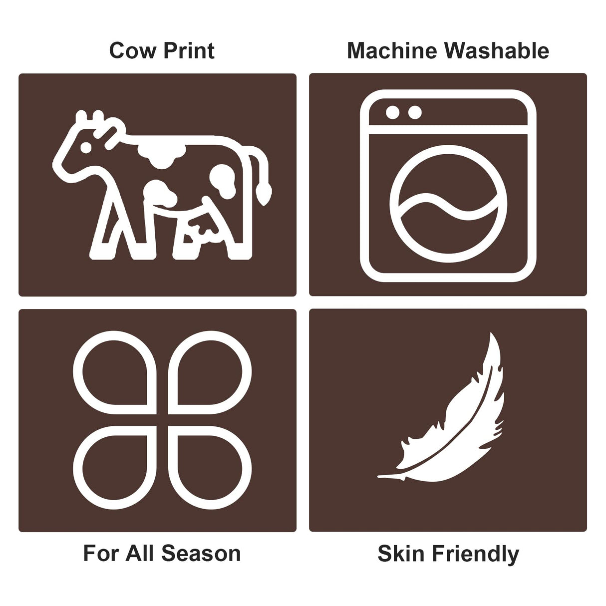 Soft Cow Print Blanket, Ultra Cozy Cow Throw Blanket for Couch Bed and Travel, Cow Decor Throw Blankets for All Seasons 50"x60" Edenleaf