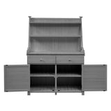 KUIKUI Potting Table, Gardening Table, Potting Benchs for Outside, Fir Wood Workstation with Storage Shelf, Drawer and Cabinet, 47.2''Lx22.8''Wx65''H, Gray KUIKUI