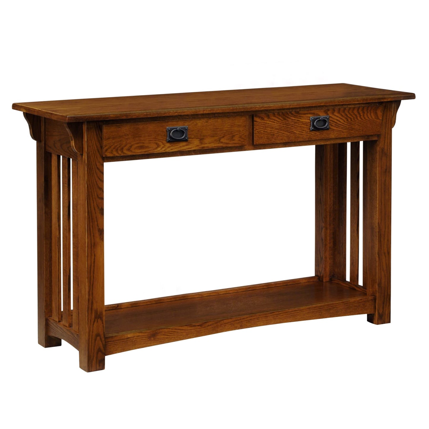 Leick Home 8233 Mission Console Table for Entryway, Wood Sofa Table, Made with Solid Wood, for Living Room, Hallway, Office, Bedroom, Medium Oak Finish - WoodArtSupply