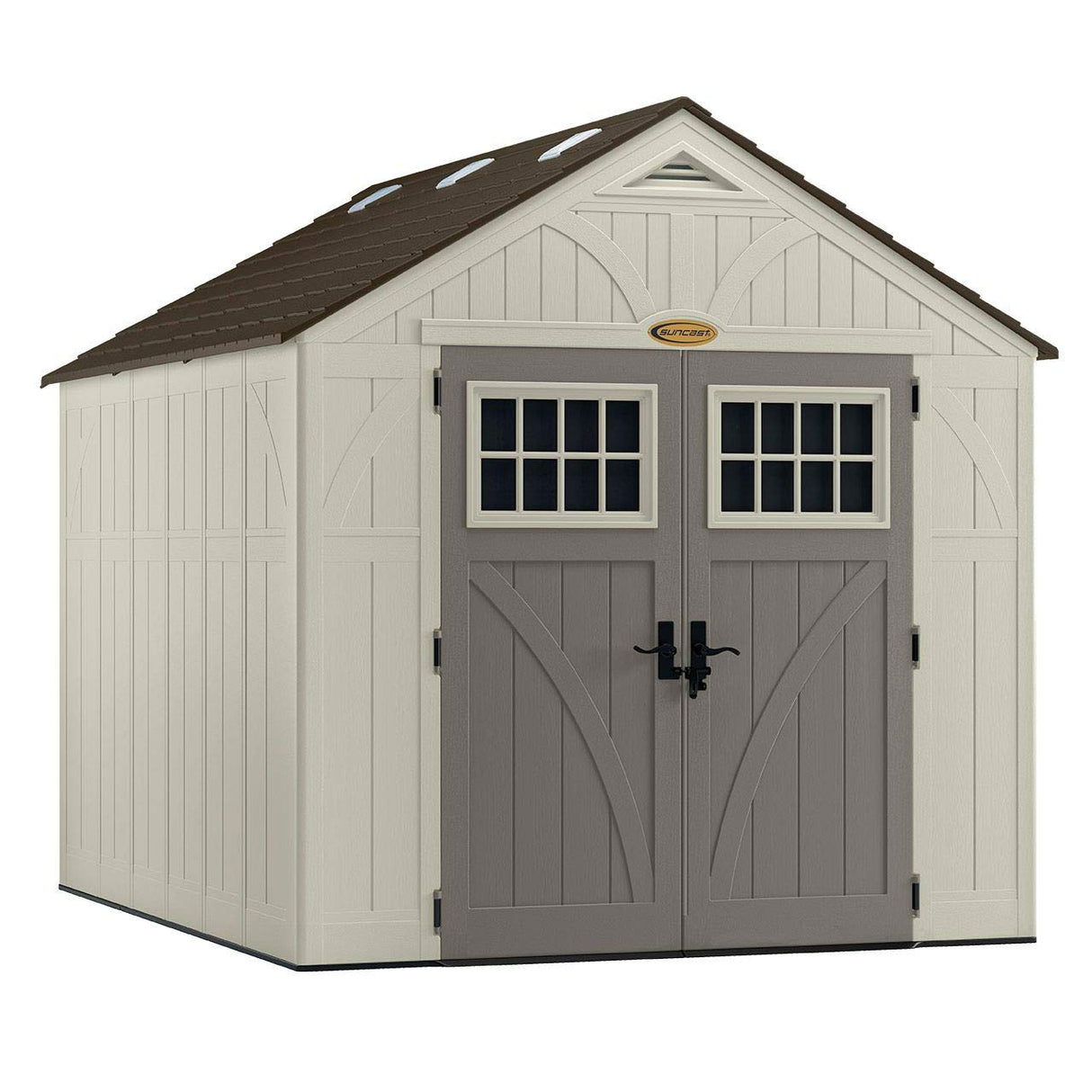 Suncast 8' x 10' Heavy-Duty Resin Tremont Storage Shed, Sand Suncast