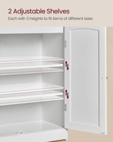 VASAGLE Bathroom Storage Cabinet, Bathroom Floor Cabinet with 2 Doors, 2 Adjustable Shelves, 11.8 x 23.6 x 39.4 Inches, Freestanding, for Dining Room, Kitchen, Living Room, Cloud White UBBC770W01 VASAGLE