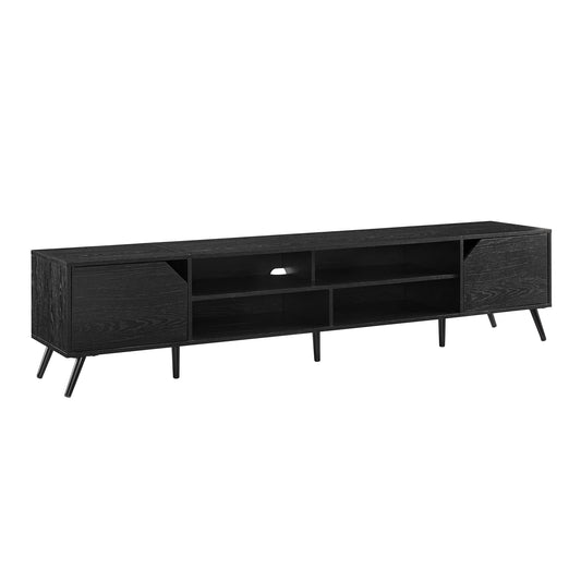 Walker Edison Nora Modern Minimal Open-Shelf TV Stand for TVs up to 90 Inches, 80 Inch, Black