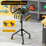 Rolling Tool Cart with Magnetic Strip, Mobile Work Table Rolling Tool Tray with Wheels Height Adjustable Tool Table Rolling Utility Cart Mechanic Cart Tool Storage Organizer for Garage, Bike Work Shop Gaoymsym