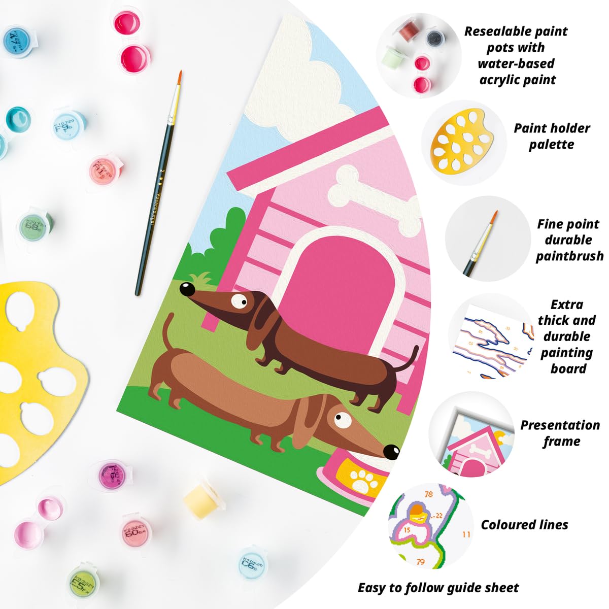 Ravensburger - Dachshund CreArt Paint by Numbers Kit | Fun & Easy DIY Art for Kids Age 7+ | Creative Gift Idea for Birthdays & Holidays Ravensburger