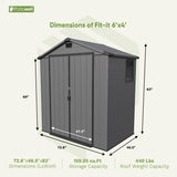 Patiowell 6 x 4 FT Plastic Outdoor Storage Shed with Floor, Resin Outside Tool Shed with Window and Lockable Door for Backyard, Garden, Tool Storage Use, Easy to Install, Dark Grey Patiowell