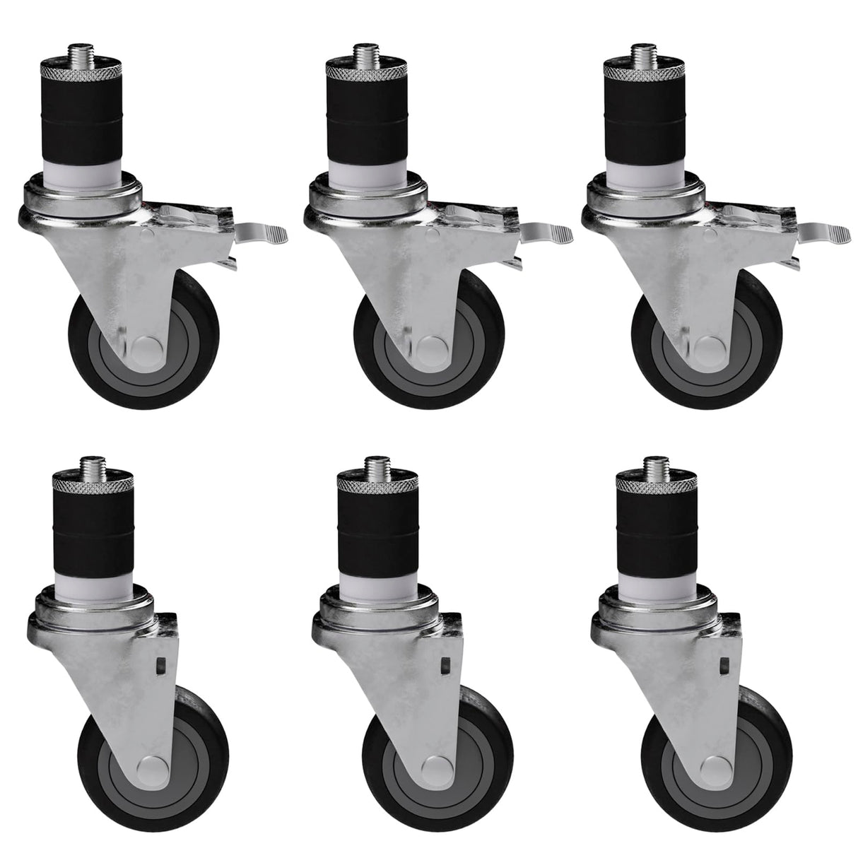 3 in. Casters for Stainless Steel Work Table. Set of 6 AmGood