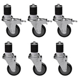 3 in. Casters for Stainless Steel Work Table. Set of 6 AmGood