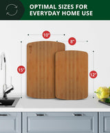 Wooden Cutting Boards for Kitchen Meal Prep & Serving - Bamboo Wood Cutting Board Set - Charcuterie & Chopping Butcher Block for Meat - Kitchen Gadgets Gift ROYAL CRAFT WOOD