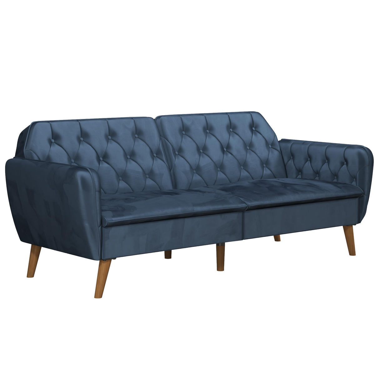 Novogratz Tallulah Memory Foam Futon, Blue Velvet Novogratz