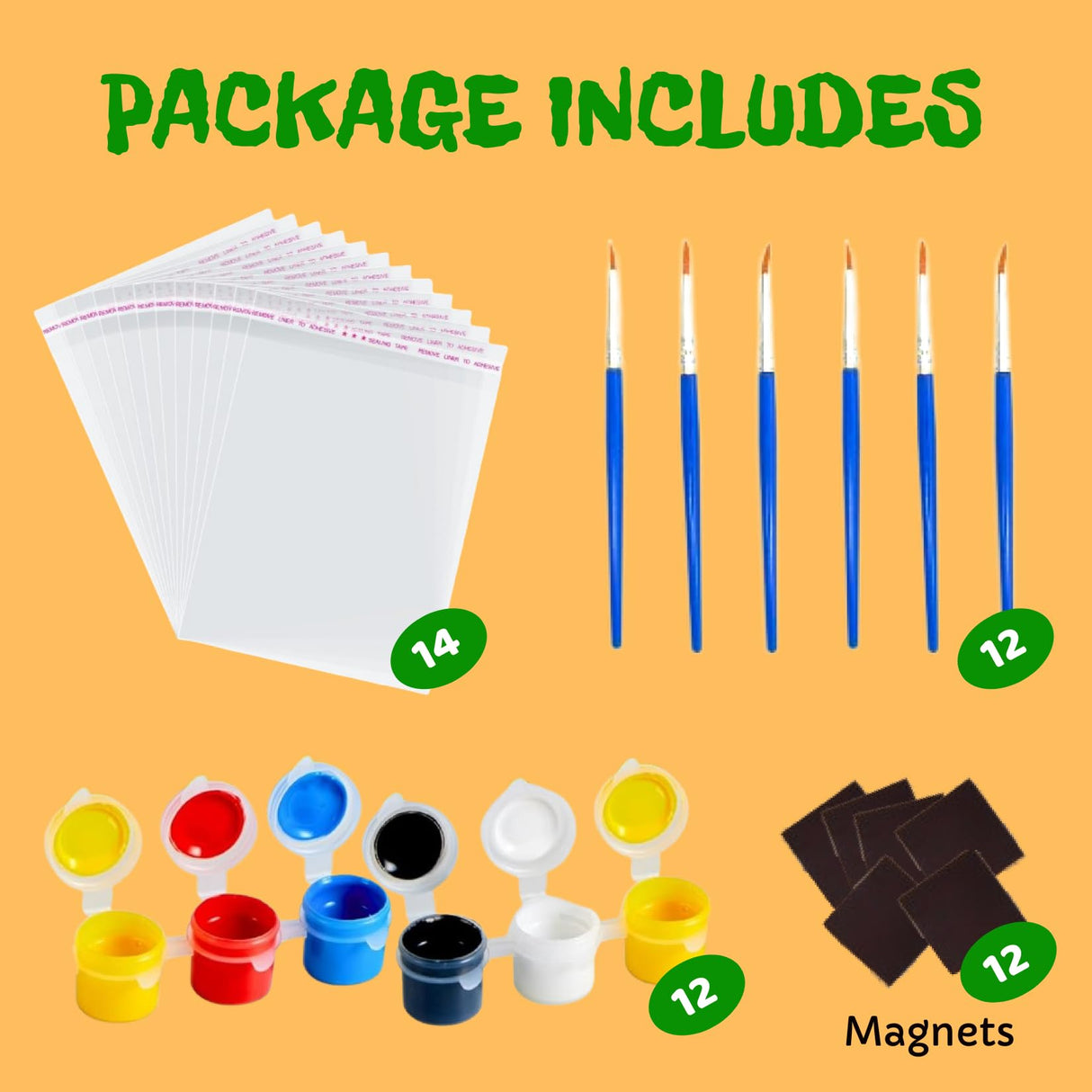 VENUSFIT Halloween Crafts for Kids – 12 PCS DIY Monster Wooden Magnet Painting Kit with Googly Eyes – Halloween Party Favors for Ages 4-8, Non Candy Trick or Treat Gifts & Classroom Treats Bulk VENUSFIT