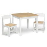 Delta Children MySize Kids Wood Table and Chair Set (2 Chairs Included) - Ideal for Arts & Crafts, Snack Time, Homeschooling, Homework & More, Bianca White/Natural Delta Children
