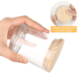SHOWIN Thick Candle Jars for Making Candles 12 Pcs, 7 OZ Empty Jars with Wood Lids for Candle Making, Sample Container, Clear SHOWIN
