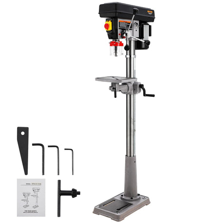 13 in Floor Drill Press, 7.5 Amp 120V Pure Copper Motor, 288-3084 RPM Variable Speed Cast Iron Bench Drill Press, 0-45° Tilting Worktable, Tabletop Drilling Machine for Wood Metal Garvee