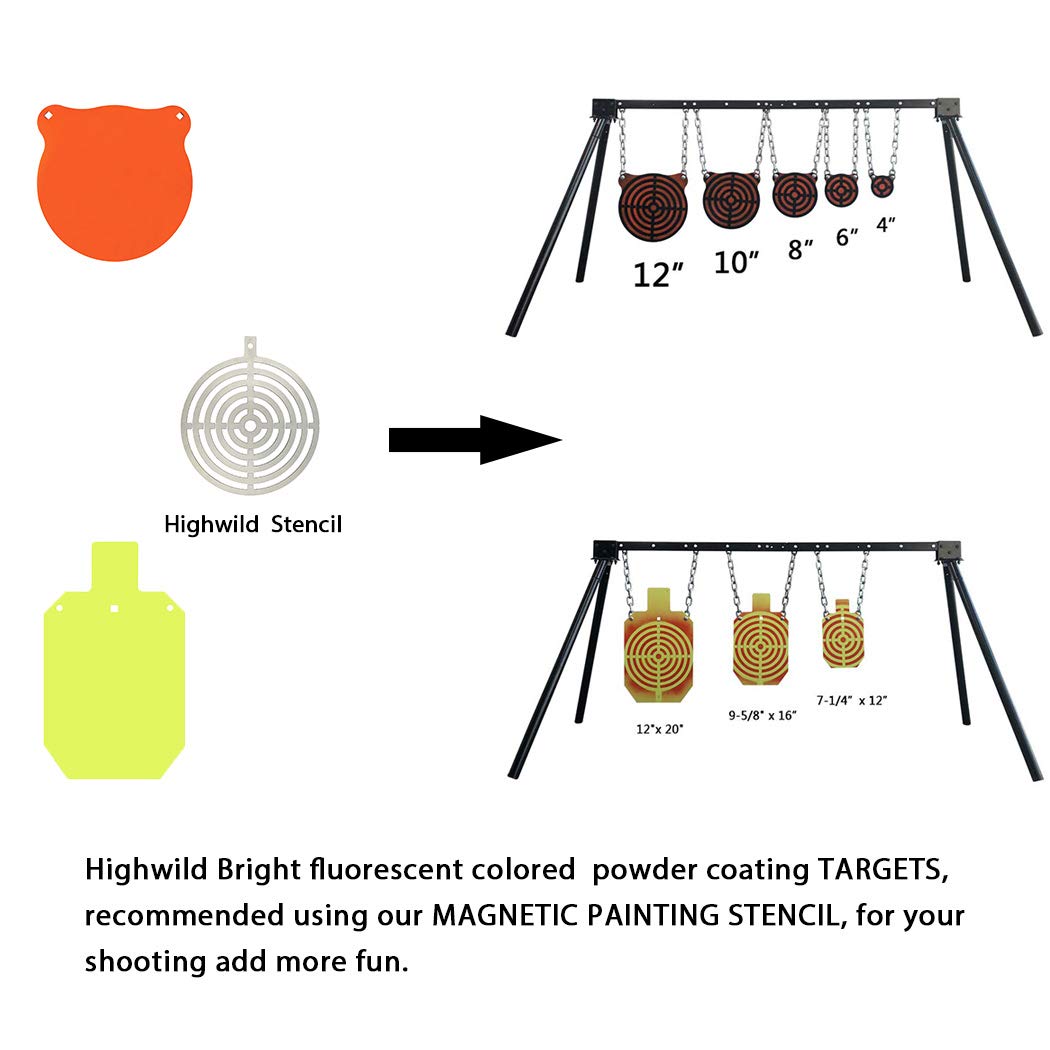 Highwild AR500 Steel Shooting Targets Combo - 4", 6", 8" Gongs - 3/8" Thick Highwild