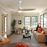 Sofucor 56 Inch Ceiling Fan with Lights Remote Control Dimmable Light Reversible DC Motor Modern Farmhouse Large Ceiling Fan for Kitchen Bedroom Basement Dining Living Room Light Wood Sofucor