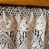 Yunsurey Retro Crochet Curtain Valance for Kitchen Window Boho Curtain Tiers for Coffee Decor Rod Pocket Farmhouse Short Curtains for Room Divider 1 Panel Knitting Doorway Curtain W35 X L26 Inch Yunsurey