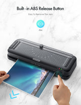 SINOPUREN 9-Inch Thermal Laminator Machine, 3-in-1 Laminator with Built-in Paper Trimmer, Hole Punch & Corner Rounder, 10 Laminating Pouches, Fast 3-Min Warm-Up, Jam-Free for Home, Office, School SINOPUREN