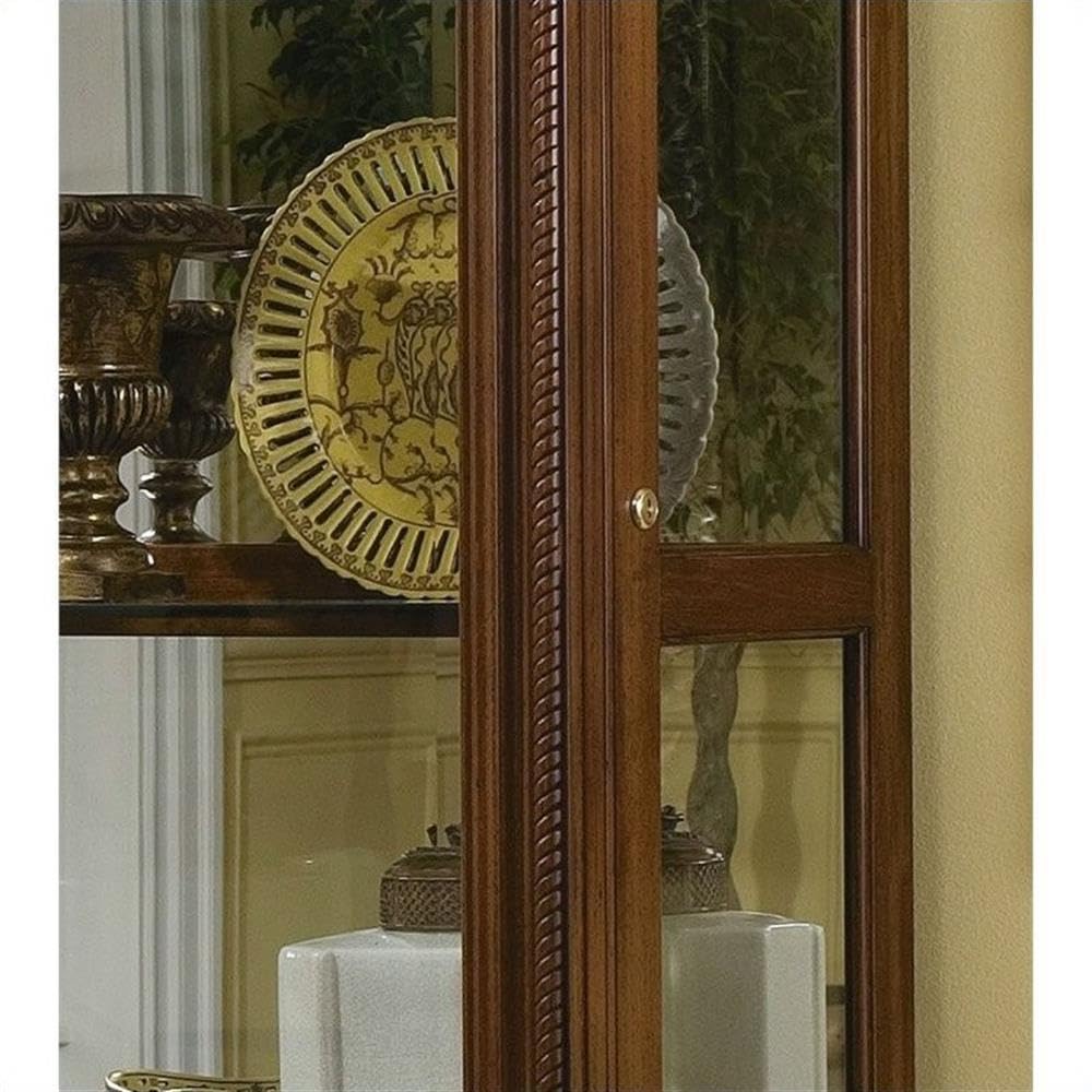 Pulaski Two Way Sliding Door Curio, 43 by 16 by 80-Inch, Brown - WoodArtSupply